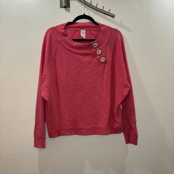 We The Free Free People Coral Button Neck Long Sleeve Top - Size Medium - Picture 4 of 13